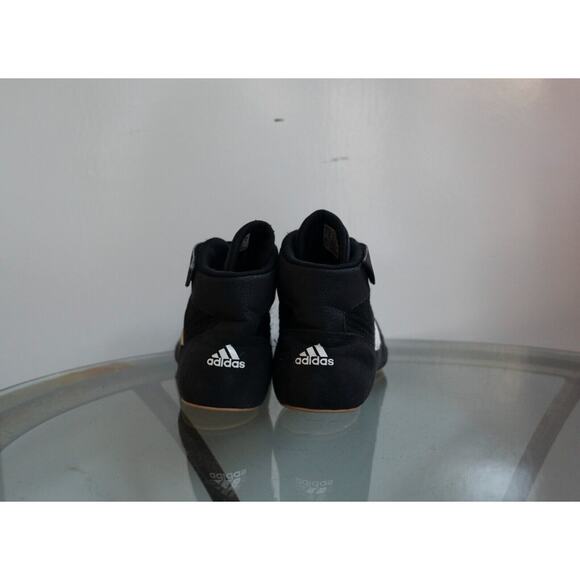 EUC Adidas HVC 2 Mens Size 13 Wrestling Shoes Sneakers Black White AQ3325